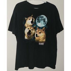 Official Doge Dogecoin To The Moon Dog T-Shirt Men's Size XL Black 2014 Meme